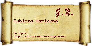 Gubicza Marianna névjegykártya